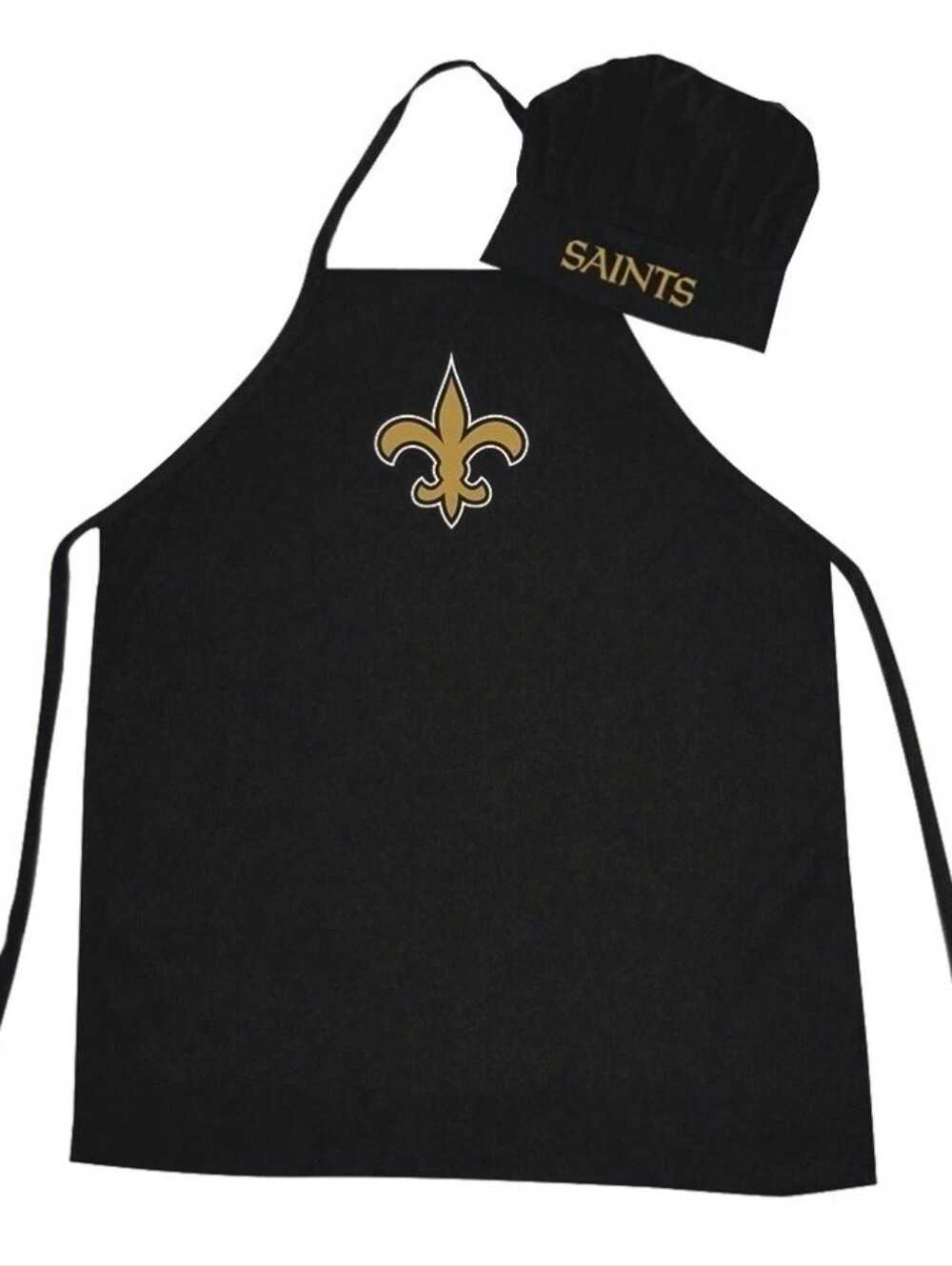 New Orleans Saints Black Apron & Chef Hat Set - Black & Gold